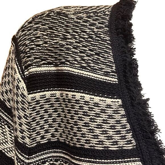 Ann Taylor Loft Womens Cardigan LP 100% Cotton‎ Shrug Blue Open Front Fringe - Picture 3 of 9